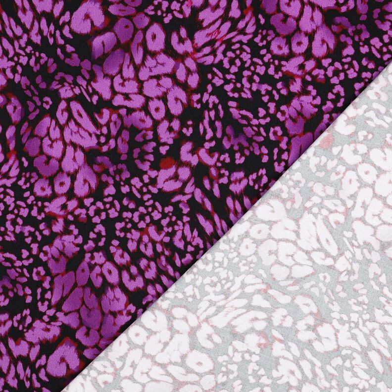 Viscosa elasticizzata con stampa digitale leopardo – nero/lillà rosso,  image number 4