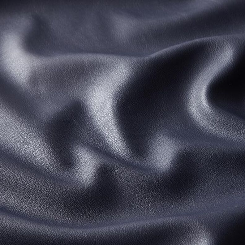 Finta pelle liscia elasticizzata – blu marino,  image number 2