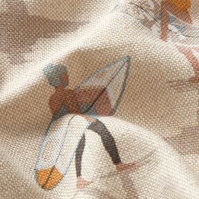 tessuto arredo mezzo panama Surfista – eucalipto/naturale, 