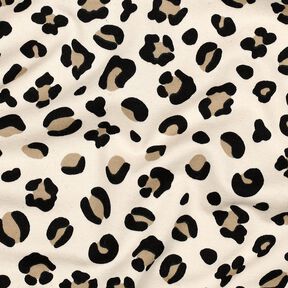 felpa garzata Stampa leopardata | Poppy Fabrics – crema/anemone, 