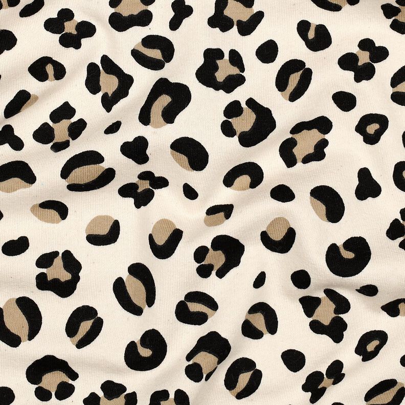 felpa garzata Stampa leopardata | Poppy Fabrics – crema/anemone,  image number 2