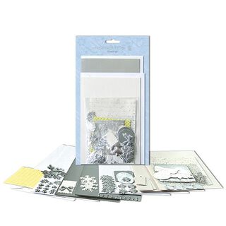 Kit per biglietti augurali fai-da-te Natale  – argent metallica, 