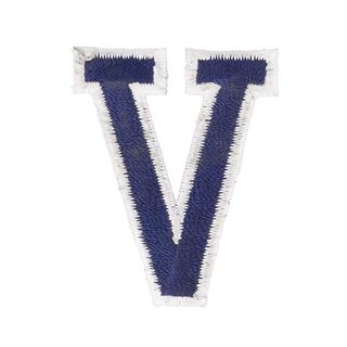 applicazione, lettera V [ altezza: 4,6 cm ] – blu marino, 