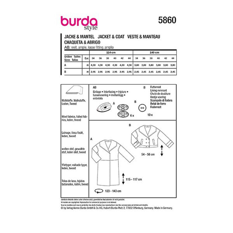 giacca / cappotto | Burda 5860 | 34-44,  image number 9