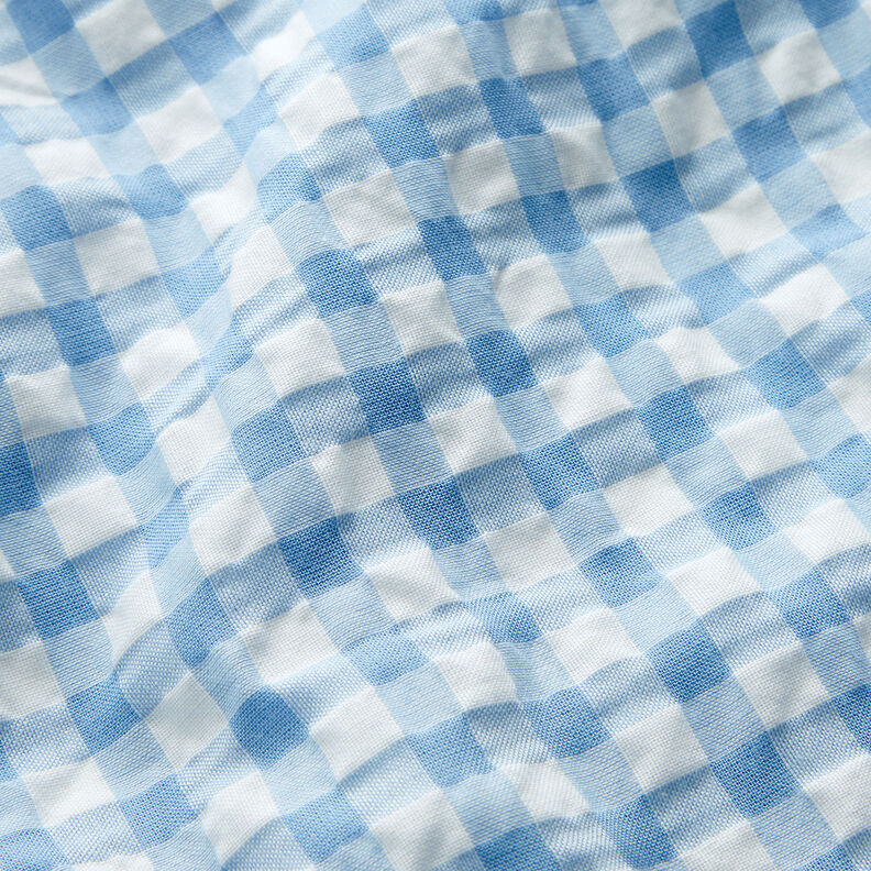 Seersucker a quadretti Vichy grandi – bianco/azzurro,  image number 2