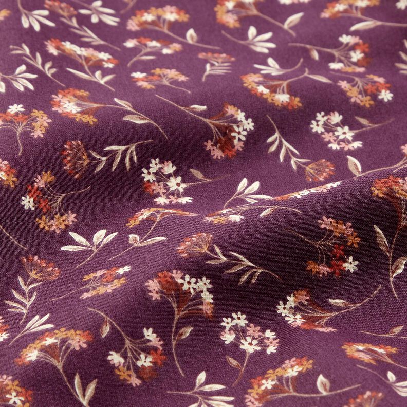 tessuto in cotone cretonne fiori delicati – uva,  image number 2
