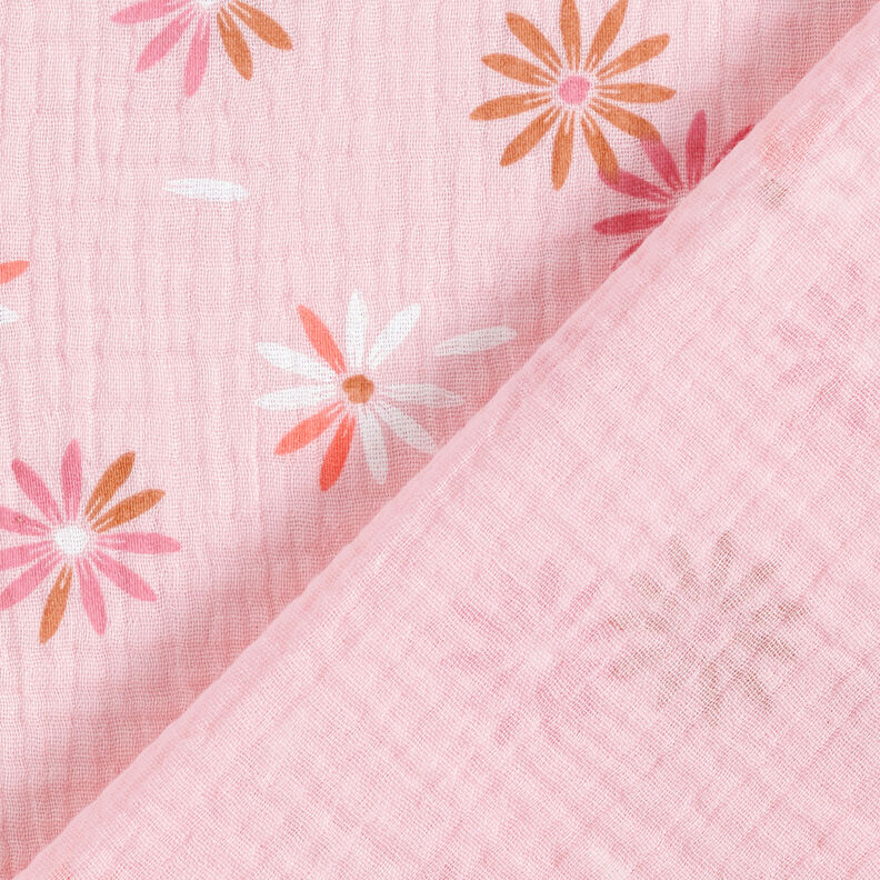 mussolina / tessuto doppio increspato Pioggia di boccioli – rosé,  image number 4