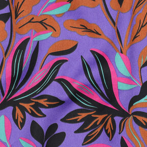 satin di cotone Lush Leaves | Nerida Hansen – lillà/bronzo, 