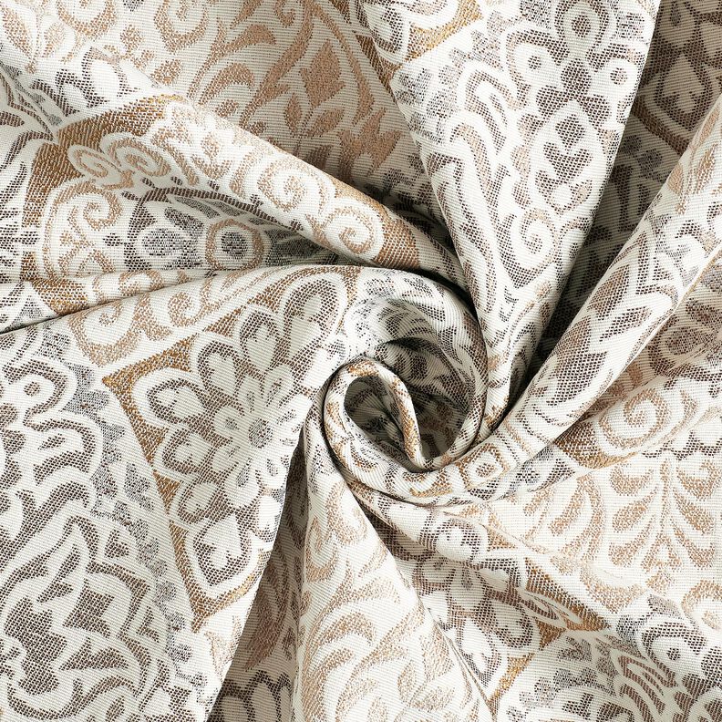 tessuto arredo Jacquard Eleganti piastrelle &ndash; anemone/beige chiaro,  image number 3