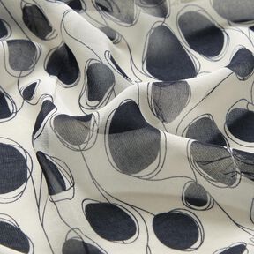 Cerchi astratti in chiffon – bianco/nero, 