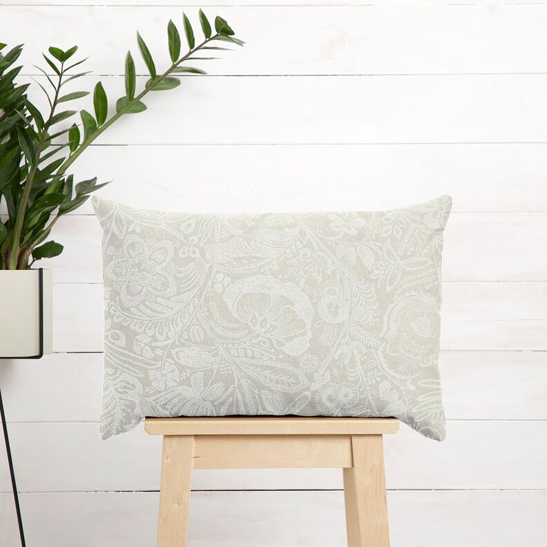 tessuto arredo mezzo panama Paisley floreale – naturale/bianco,  image number 7