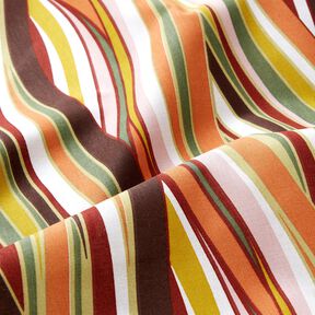tessuto in cotone cretonne Strisce curve &ndash; bianco/arancio chiaro, 
