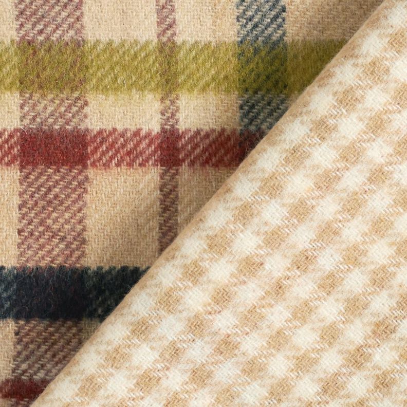 Tessuto per cappotto double face, motivo a quadri – beige/marrone,  image number 5