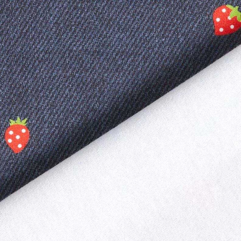 jersey di cotone Fragole con aspetto jeans stampa digitale – grigio blu/rosso fuoco, image number 4