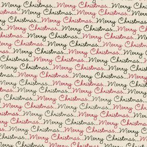 tessuto in cotone cretonne Merry Christmas – naturale/rosso carminio, 