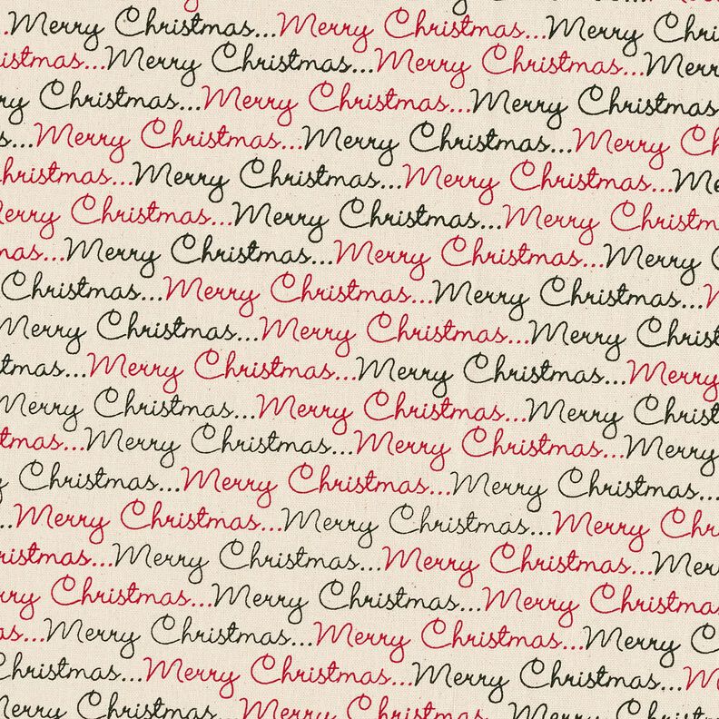tessuto in cotone cretonne Merry Christmas – naturale/rosso carminio,  image number 1