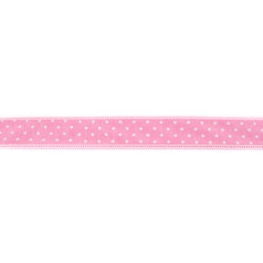 Nastro tessuto chambray pois – rosa, 