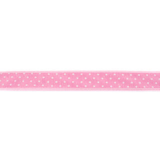 Nastro tessuto chambray pois – rosa, 