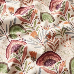 tessuto arredo tessuto spinato in cotone Floreale – bianco lana/pino, 
