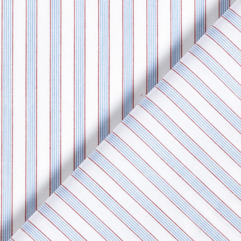 Tessuto di cotone a righe bicolori – bianco/azzurro,  image number 4