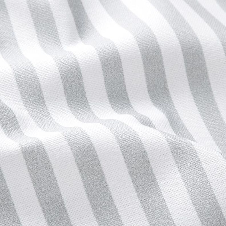 tessuto arredo mezzo panama righe longitudinali – grigio chiaro/bianco,  image number 2