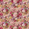 popeline di cotone Bouquet di fiori romantici – rosa antico chiaro/rosso carminio,  thumbnail number 1