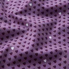 jersey di cotone Cuori di Pavone | Stoff&Liebe – lillà rosso/melanzana, 