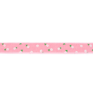 Nastro tessuto chambray fiorellini – rosa, 