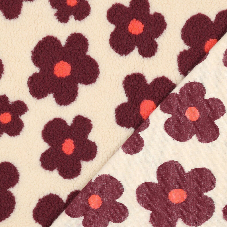 tessuto peluche fiori | Poppy Fabrics – anacardo/rosso Bordeaux, image number 6