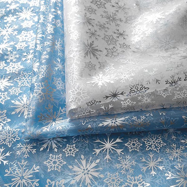 organza, fiocchi di neve – azzurro,  image number 6