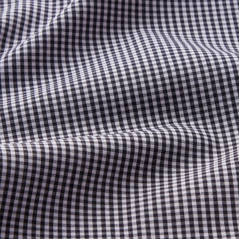 Tessuto per camicia a quadri piccoli – nero/azzurro, image number 2