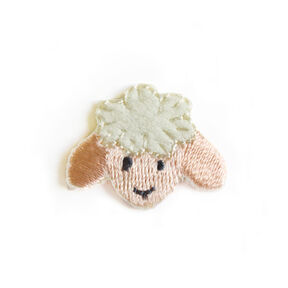 applicazione pecora [ 2,2 x 2,7 cm ] – bianco lana/rosa, 