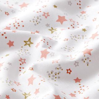popeline di cotone cielo stellato – bianco/rosa, 