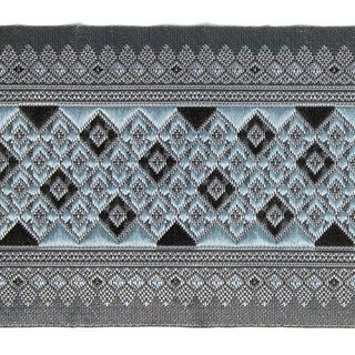 Bordura jacquard ikat – grigio, 