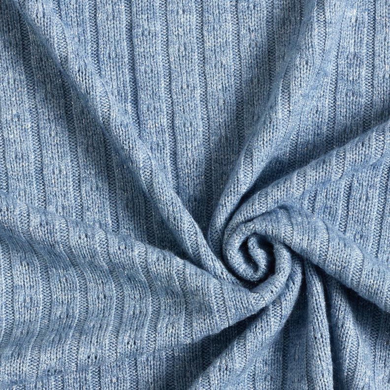 tessuto in maglia Ajour eleganti strisce glitterate – azzurro,  image number 3