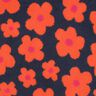 tessuto peluche fiori | Poppy Fabrics – blu marino/arancione,  thumbnail number 1