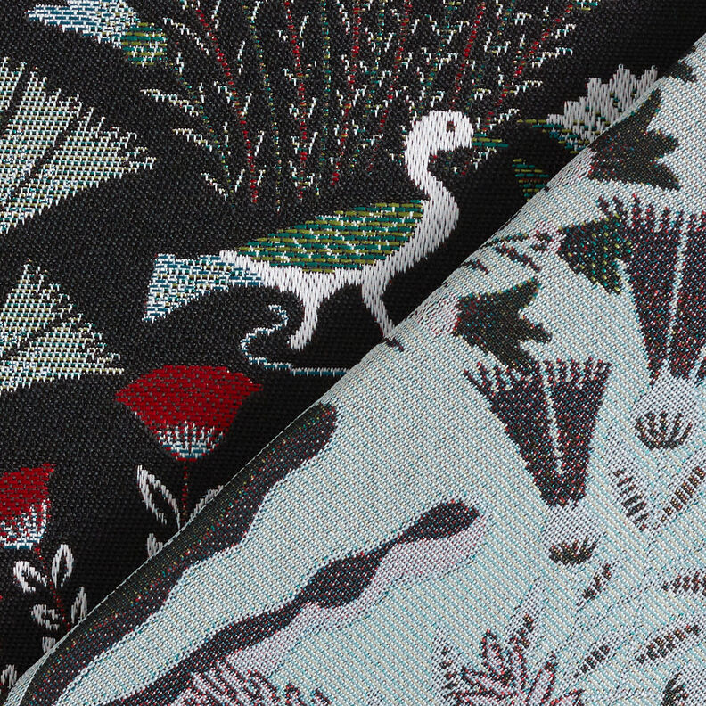 tessuto arredo gobelin Botanica paradisiaca – nero/verde,  image number 5