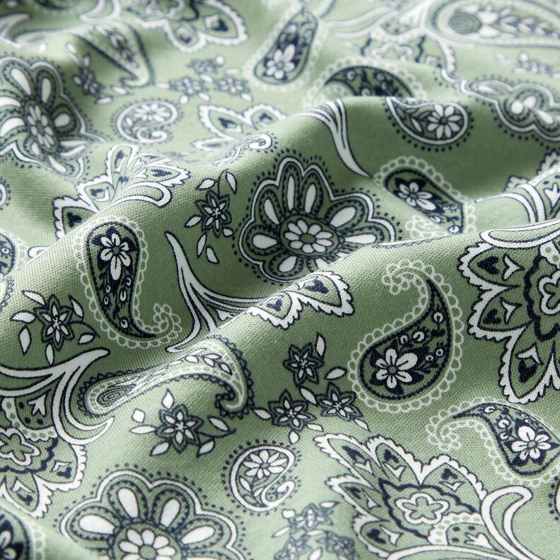 jersey di cotone Paisley – canna palustre/bianco,  image number 2