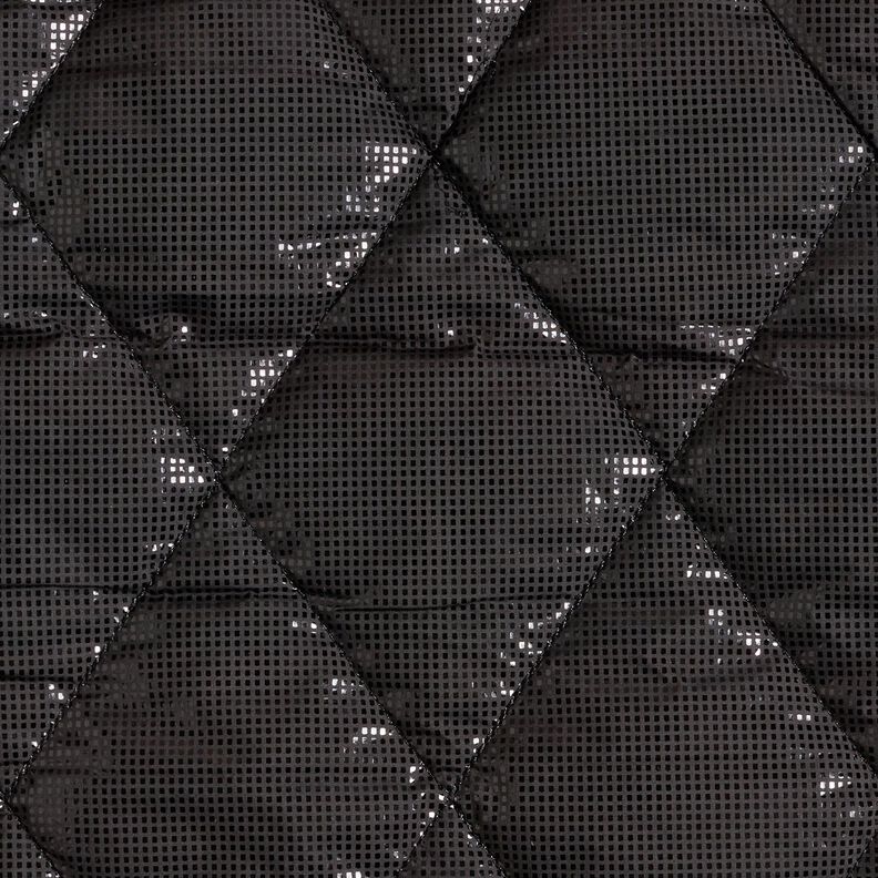 tessuto trapuntato Rombi leggermente lucenti – nero,  image number 1