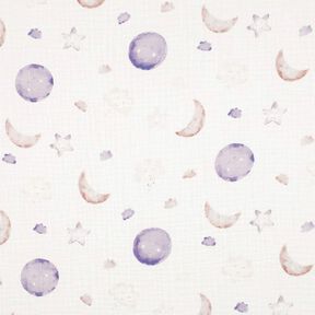 GOTS mussolina / tessuto doppio increspato Cielo notturno stampa digitale | Poppy Fabrics –, 
