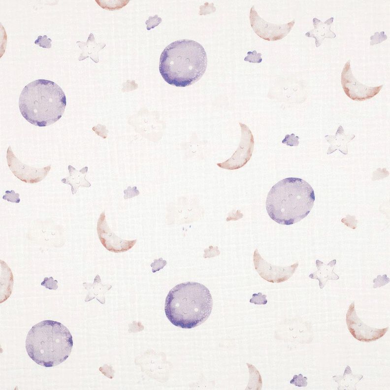 GOTS mussolina / tessuto doppio increspato Cielo notturno stampa digitale | Poppy Fabrics –,  image number 1