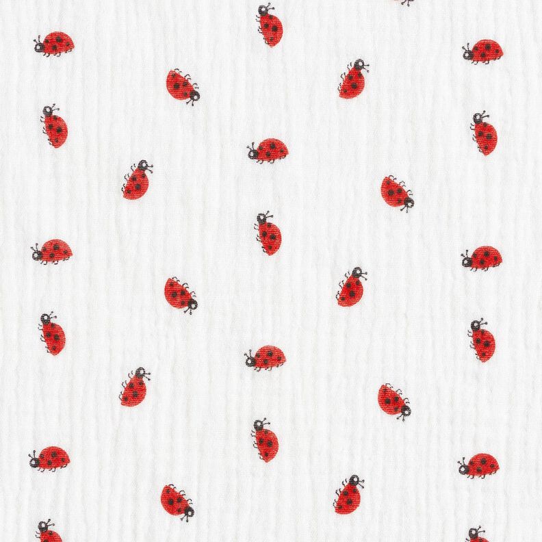 mussolina / tessuto doppio increspato coccinella – avorio,  image number 1