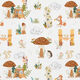 tessuto in cotone popeline Foresta di lettere – bianco,  thumbnail number 1