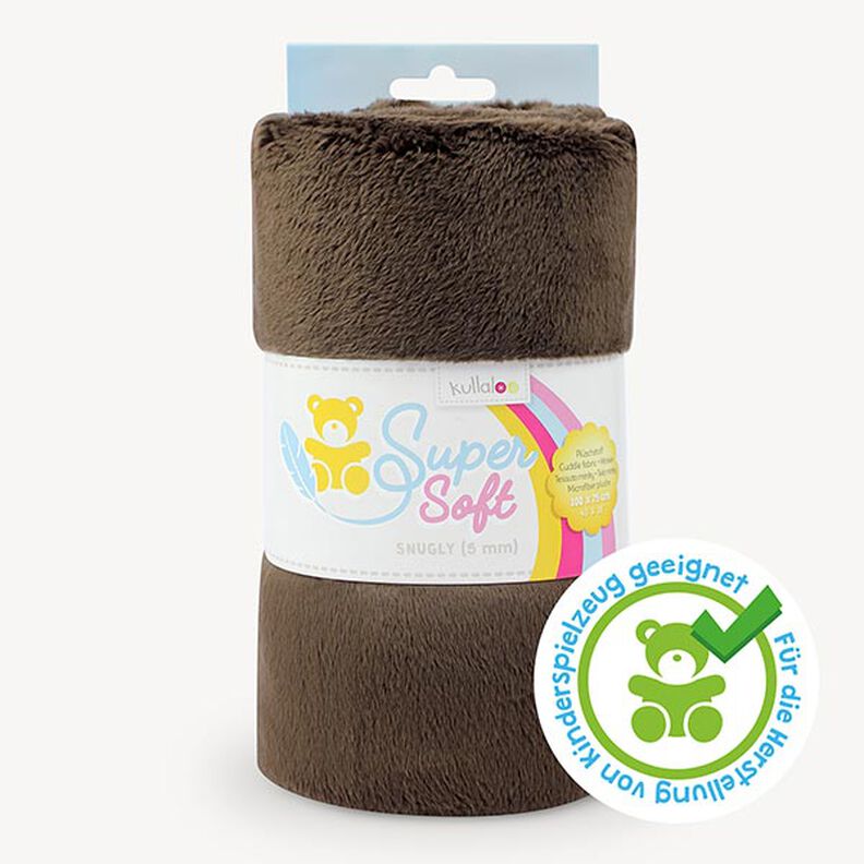Tessuto peluche SuperSoft SNUGLY [ 1 x 0,75 m | 5 mm ] - marrone scuro | Kullaloo,  image number 1