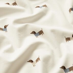 jersey di cotone Cani bassotti felici – avorio, 