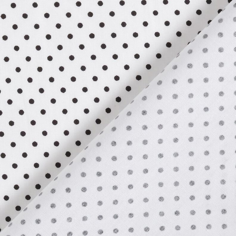 popeline di cotone Mini pois Polka – bianco/nero, image number 4