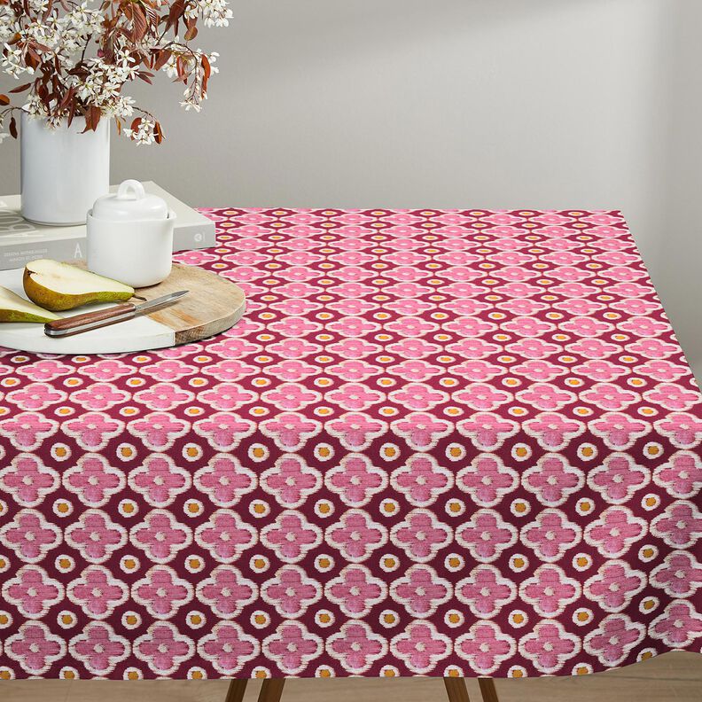 tessuto arredo tessuti canvas Aspetto ricamato – rosso Bordeaux/pink,  image number 7