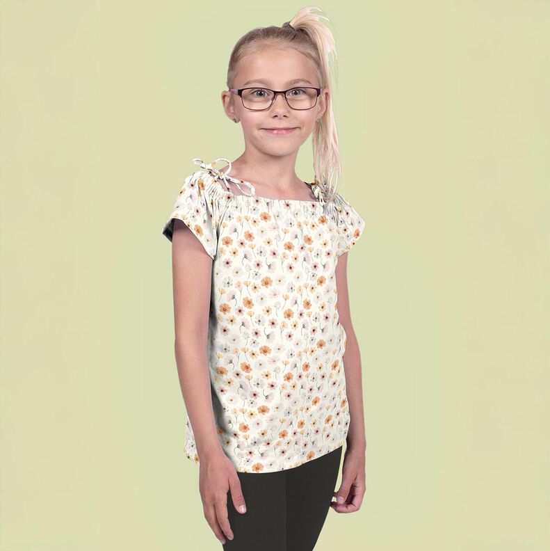 GOTS jersey di cotone prato fiorito stampa digitale – beige, image number 7