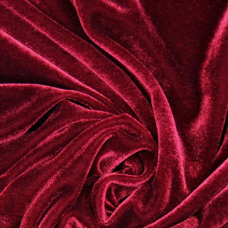 Velluto stretch rosso Bordeaux,  image number 2