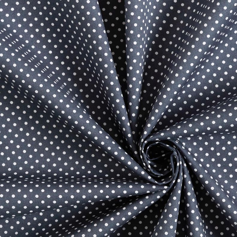 popeline di cotone Mini pois Polka – antracite/bianco,  image number 3